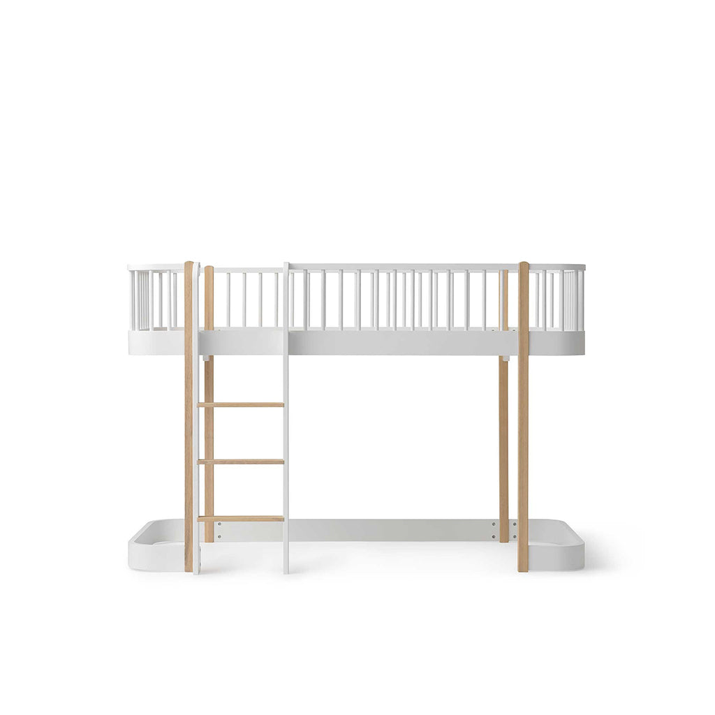 Oliver Furniture, Wood Original, halvhøj seng - hvid/eg