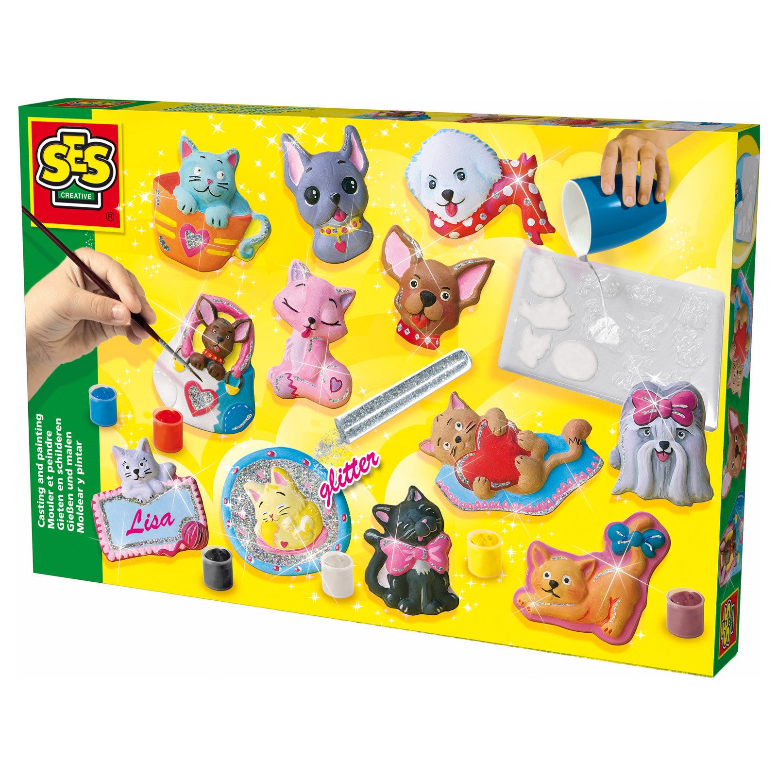 SES Creative Kreativ æske - støb katte og hunde i gips