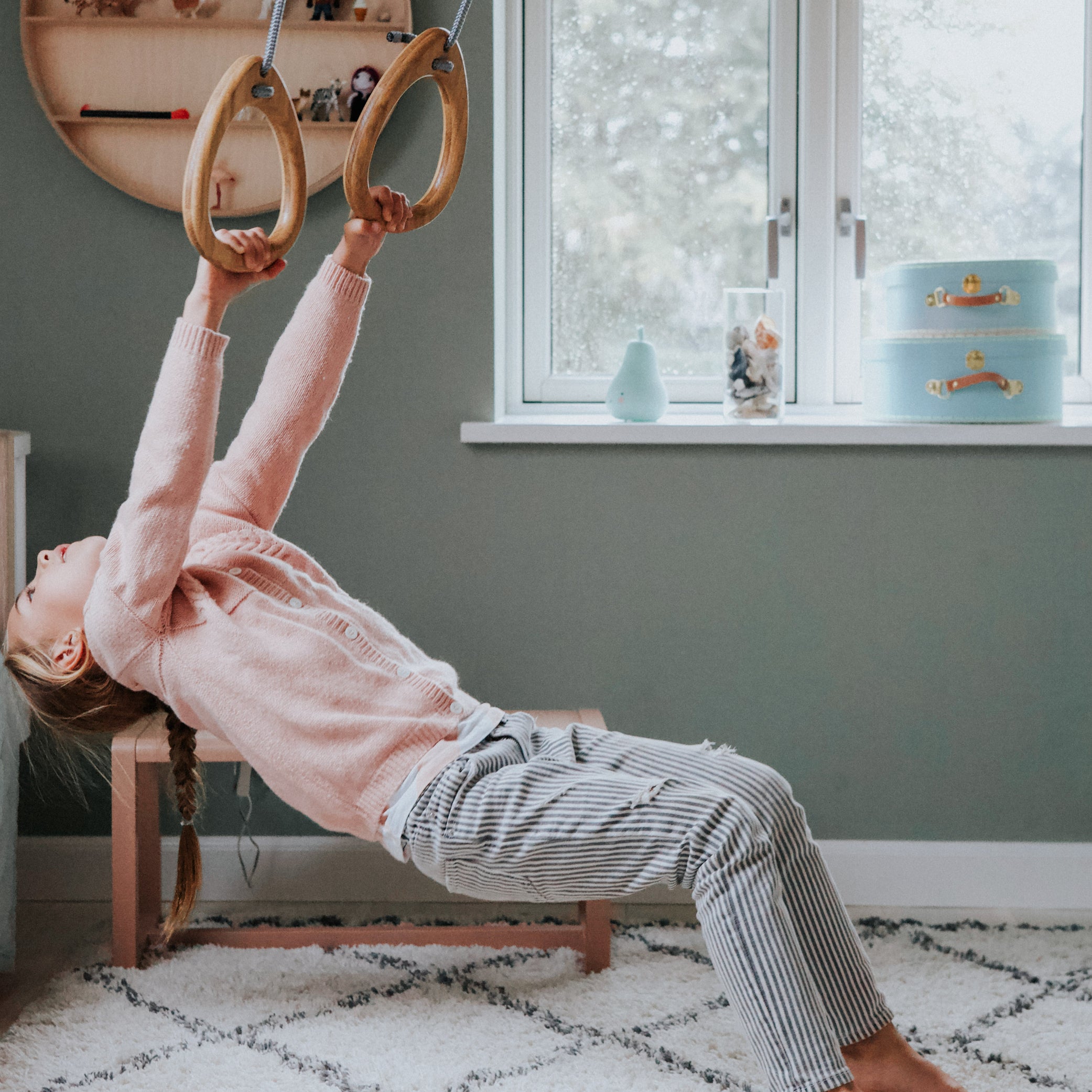 Lillagunga gymnastikringe, Oak - Grey