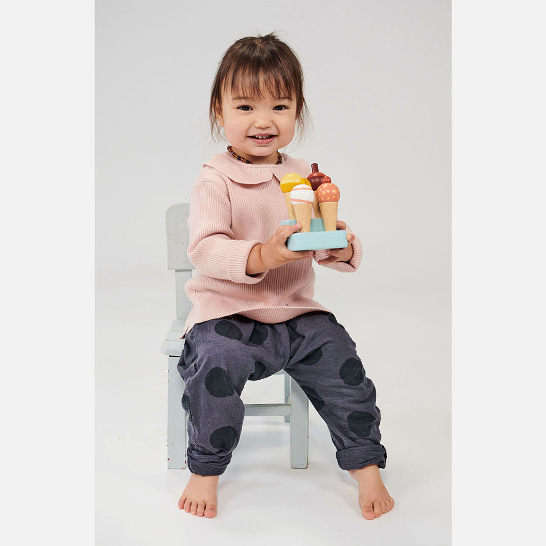 Mentari, Legemad i træ, 4 isvafler - Sunny Gelato