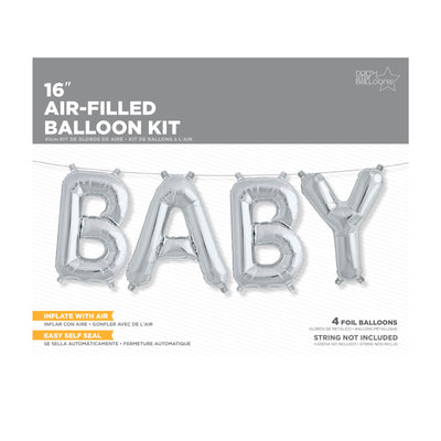 Northstar Balloons, folieballon sølv - baby