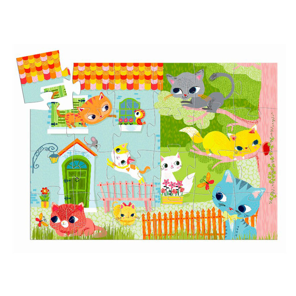 Djeco silhuetpuslespil, Kat - 24 brikker lagt