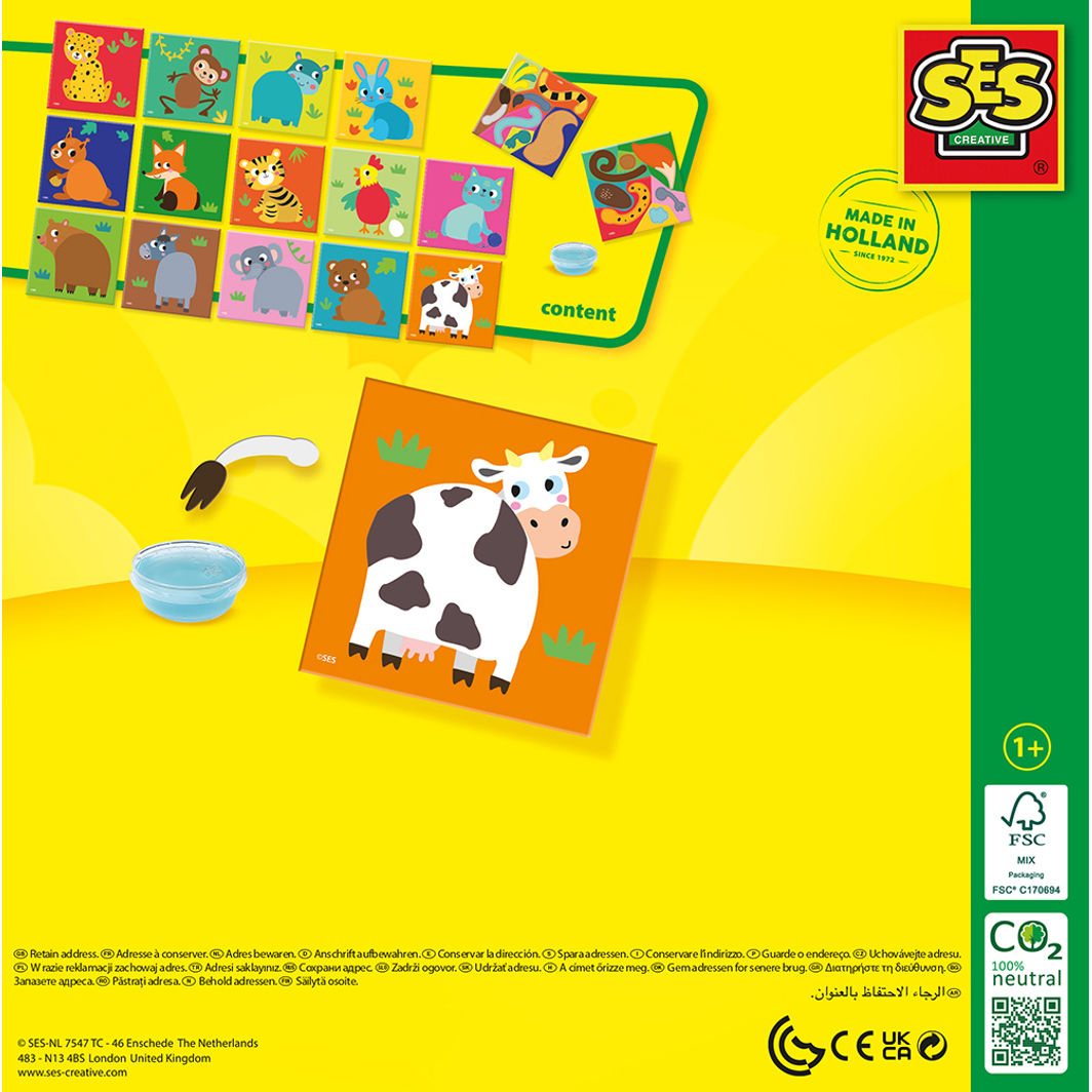 SES Creative Mit første kreative sæt, Haler på dyr - Fra 1-4 år