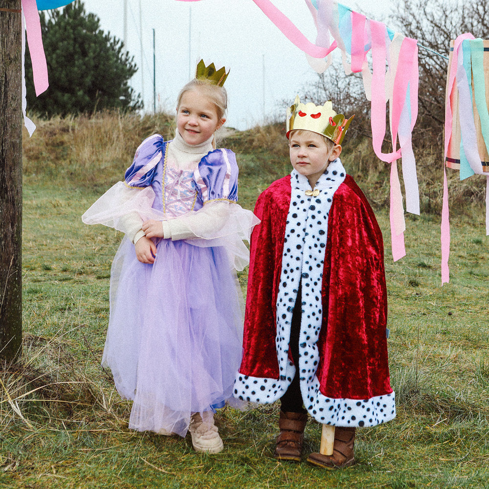 Den Goda Fen udklædning, Konge kappe i velour - str. 4-8 år