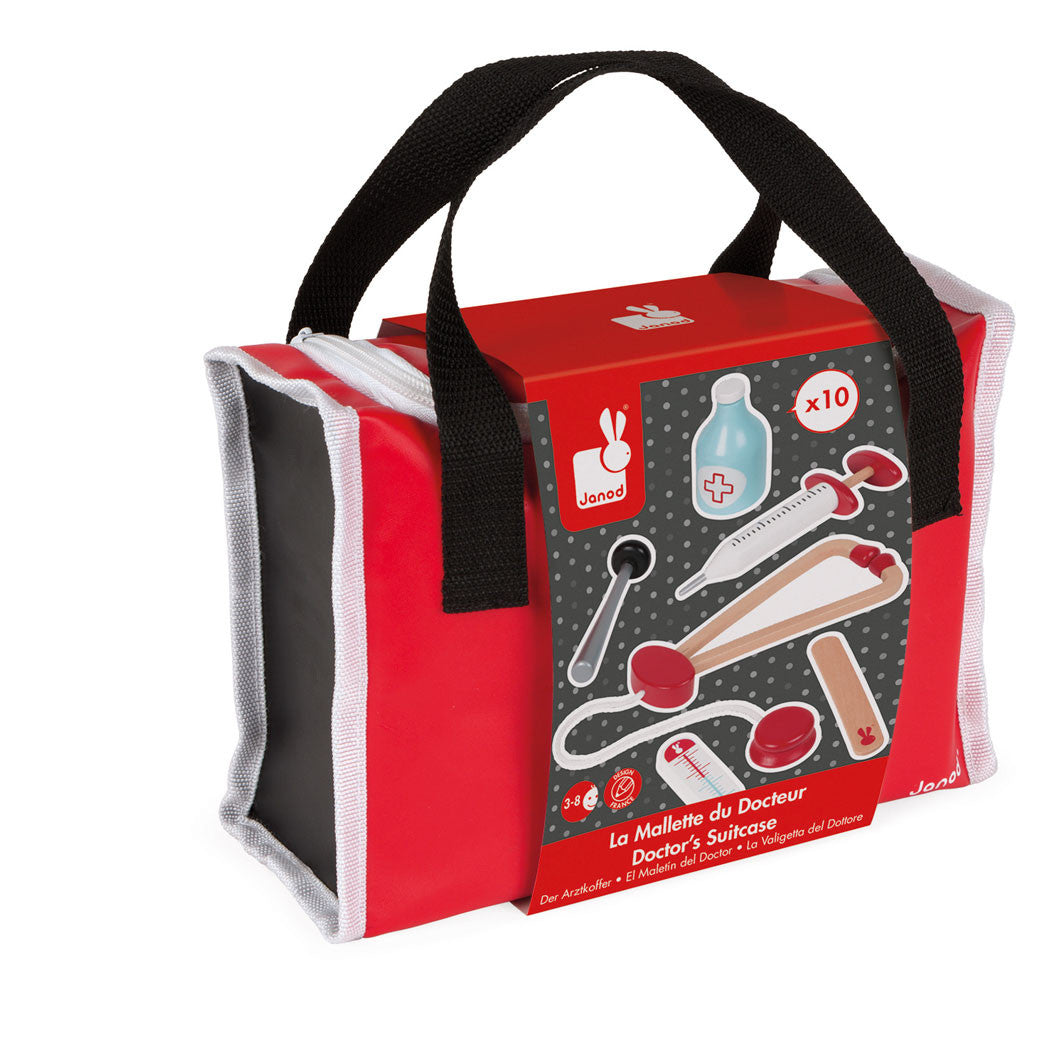 Janod lægetaske m. tilbehør i træ