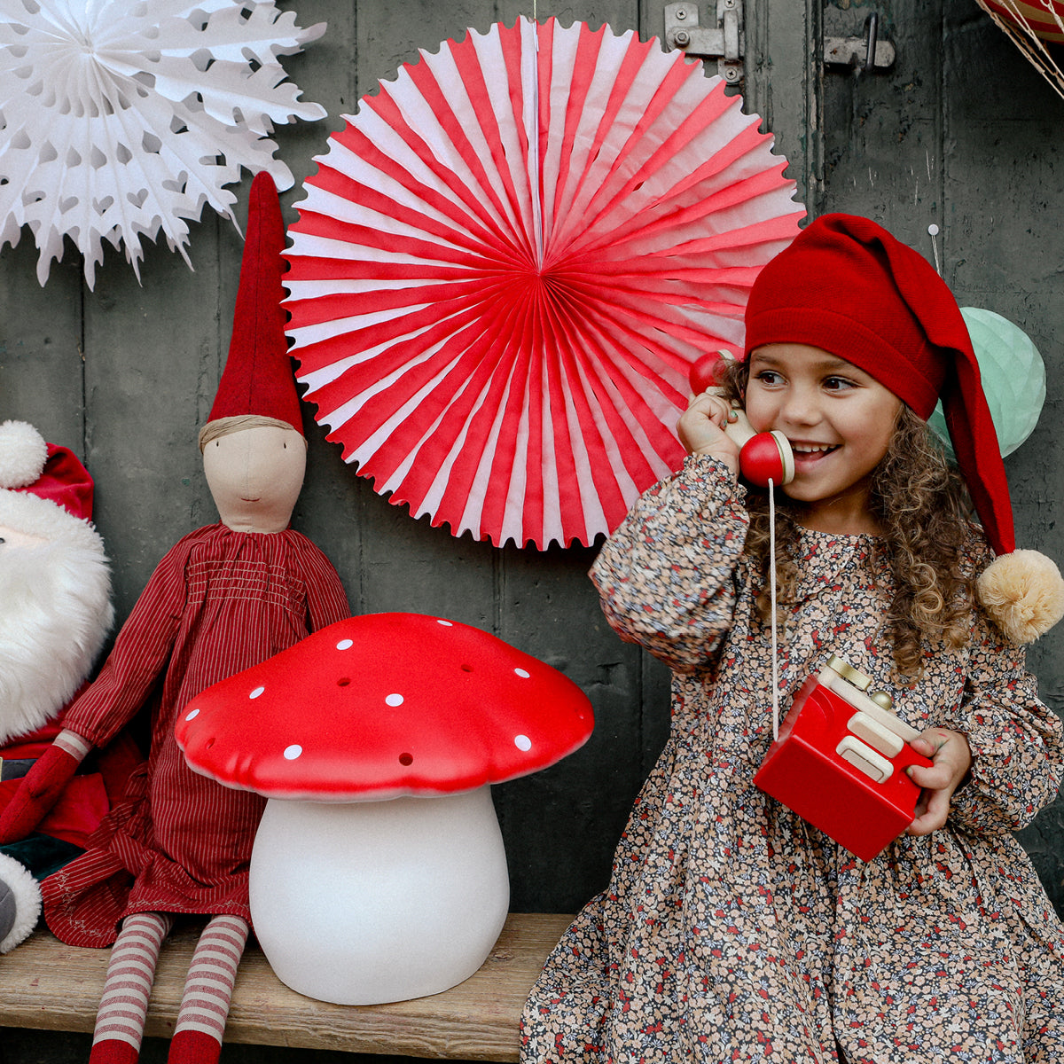 Svampelampe, mellem paddehat - rød