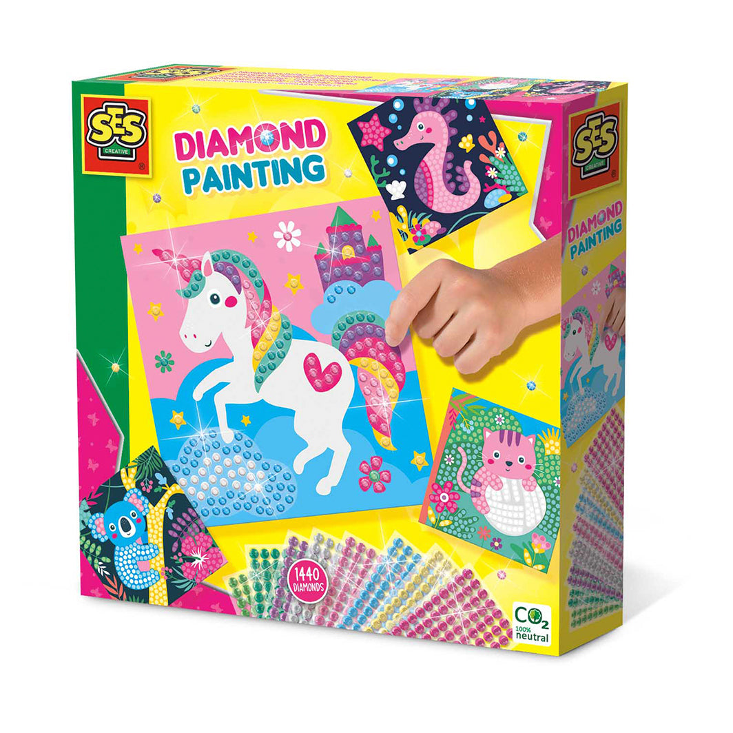 SES Creative, Mal med diamanter - Glade dyr
