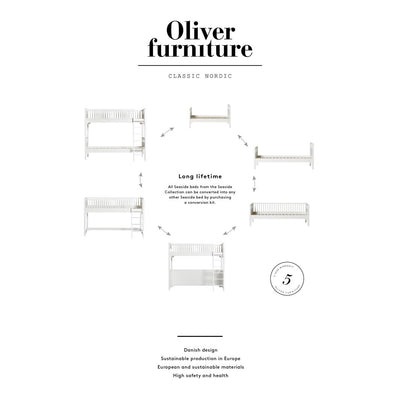 Oliver Furniture Seaside lav højseng ombygningsmuligheder