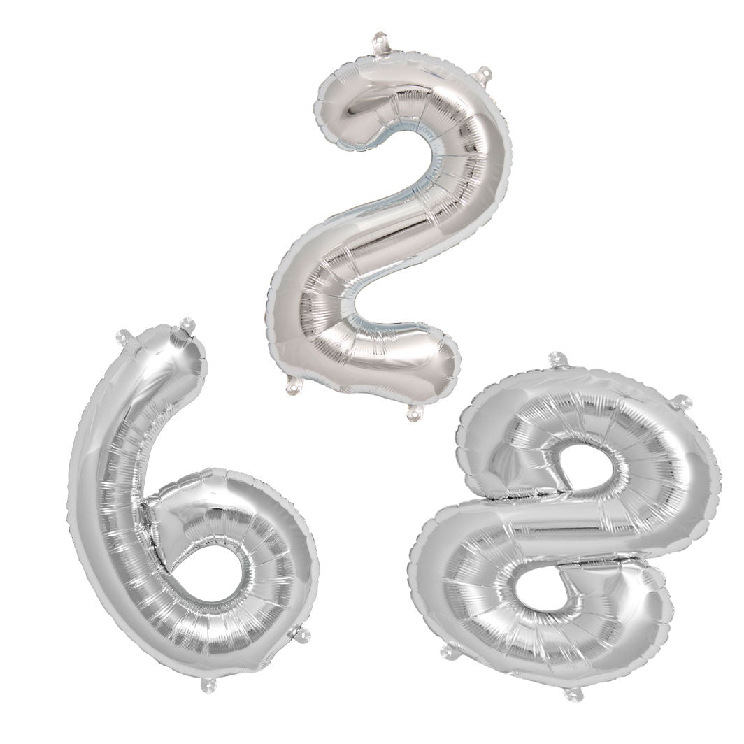 Northstar Balloons, Ekstra stor folieballon som tal i sølv - 0-9