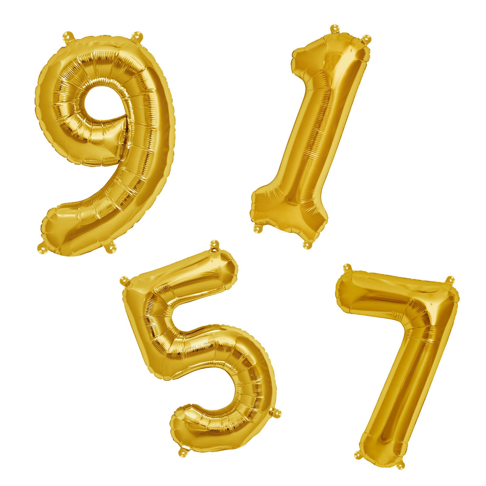 Northstar Balloons, tal folieballon i guld - 0-9