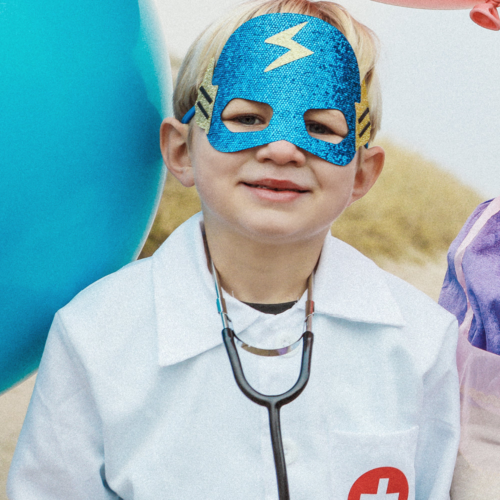 Den goda fen superhelt maske, 4 ass. varianter