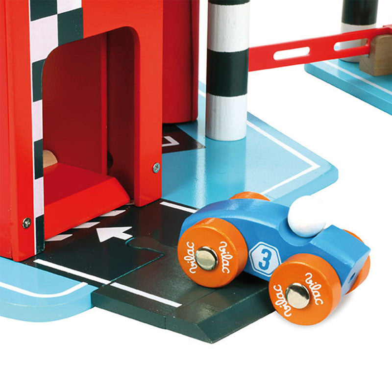 Vilac bilgarage i træ, stor - City