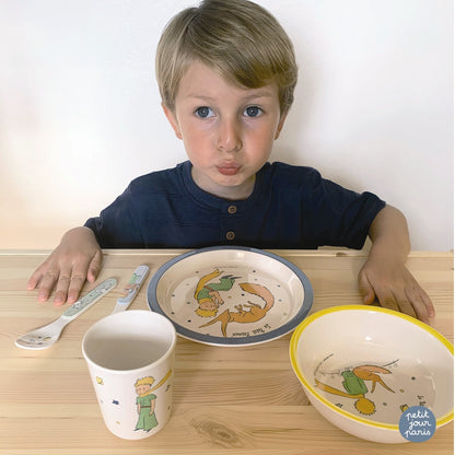 Petit Jour Paris børneservice i gaveæske m. 5 dele, Den lille prins - Blå