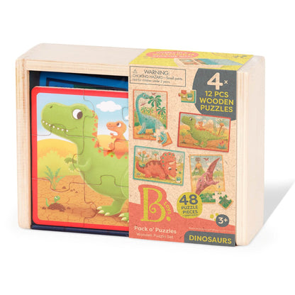 B Toys Puslespil, 4-i-ét - Dino