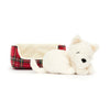 Jellycat bamse, Play, Napping Nipper, Westie - 10 cm