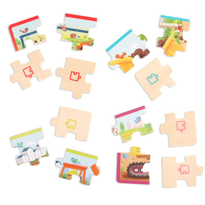 B Toys Puslespil, 4-i-ét - Arbejdskøretøjer