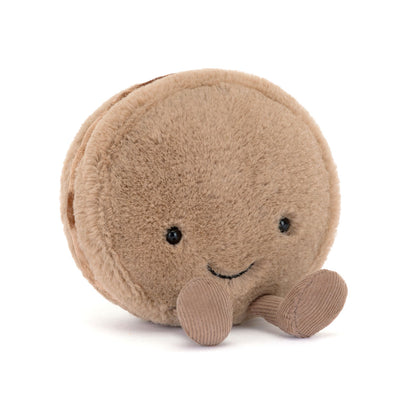 Jellycat bamse, Food bake, Amuseables Mona Macaron Chokolade - 12 cm