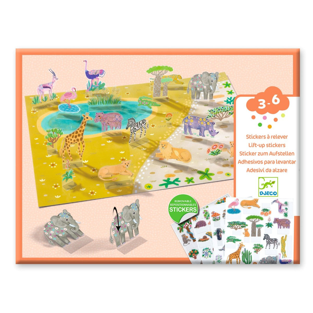 Djeco Kreativ stående klistermærker, dyr