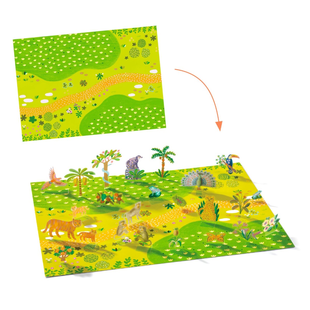 Djeco Kreativ stående klistermærker, dyr