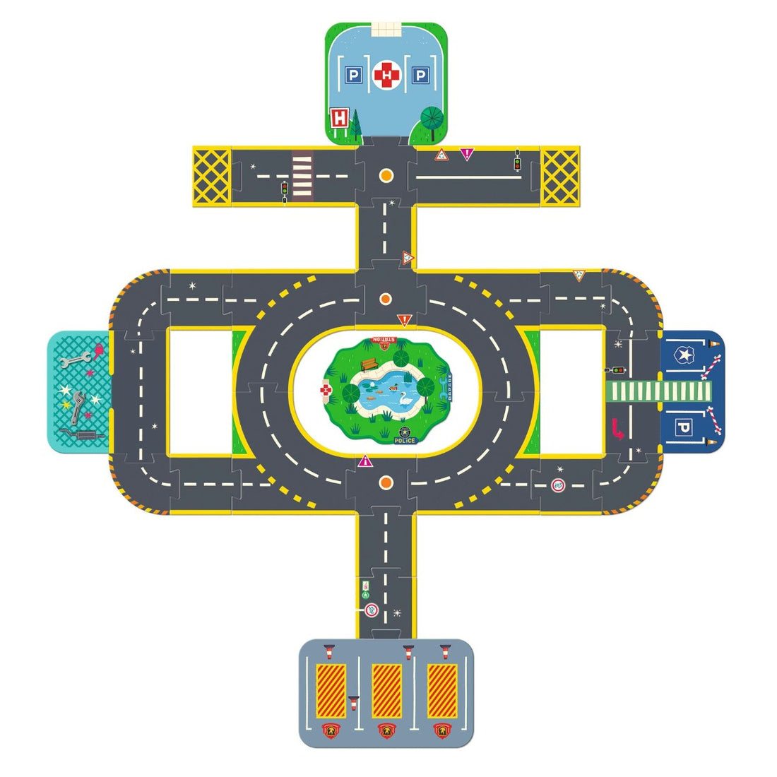 Crazy Motors, vejpuslespil Byen - 33 brikker