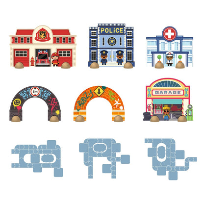 Crazy Motors, vejpuslespil Byen - 33 brikker