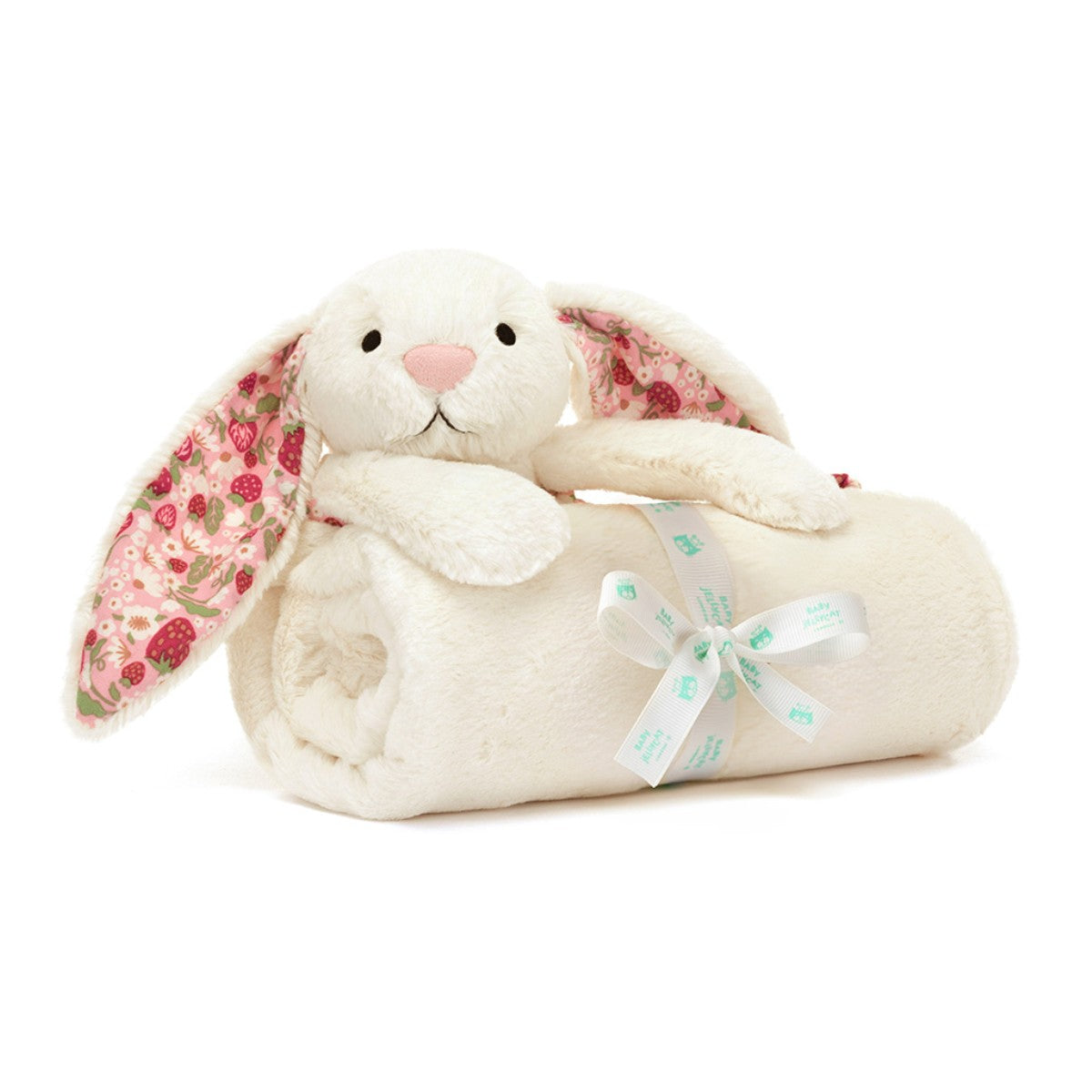 Baby Jellycat tæppe, Bashful kanin, Mimi Strawberry - 56 cm