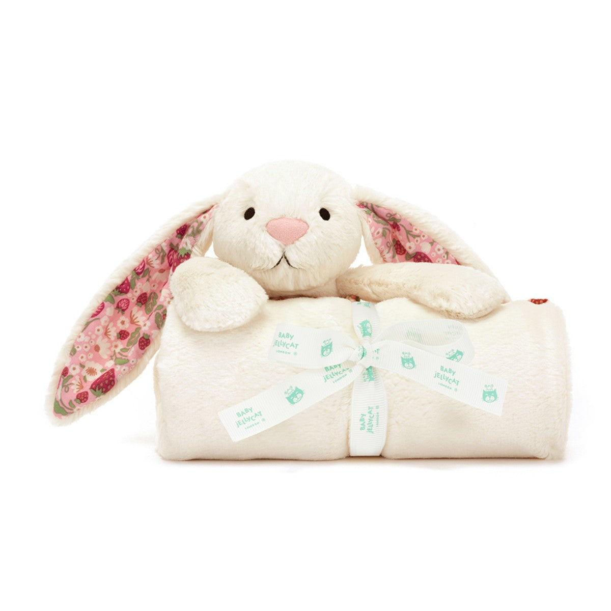 Baby Jellycat tæppe, Bashful kanin, Mimi Strawberry - 56 cm