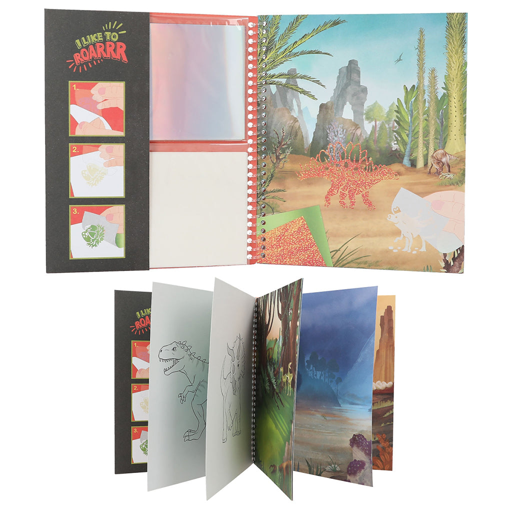 Dino World Malebog Stick &amp; Shine