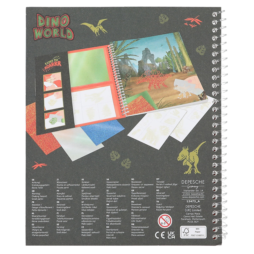 Dino World Malebog Stick &amp; Shine
