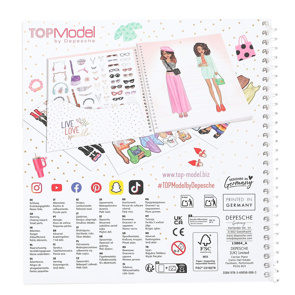 TopModel Dress Me Up stickerbog, Klistermærkebog