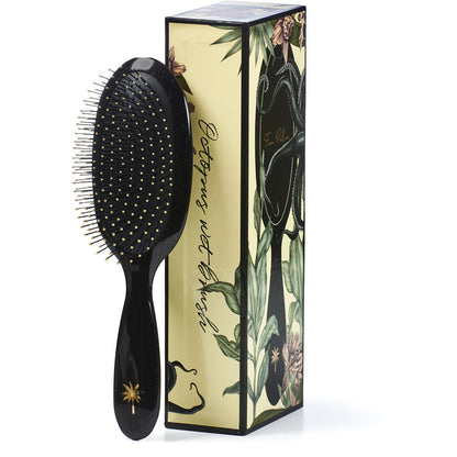 Fan Palm hårbørste, medium, Octopus wet brush - Black w/glitter