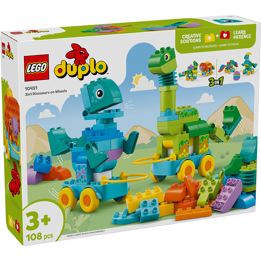 LEGO® DUPLO® Town, 3-i-1-dinosaurer på hjul