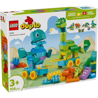 LEGO® DUPLO® Town, 3-i-1-dinosaurer på hjul