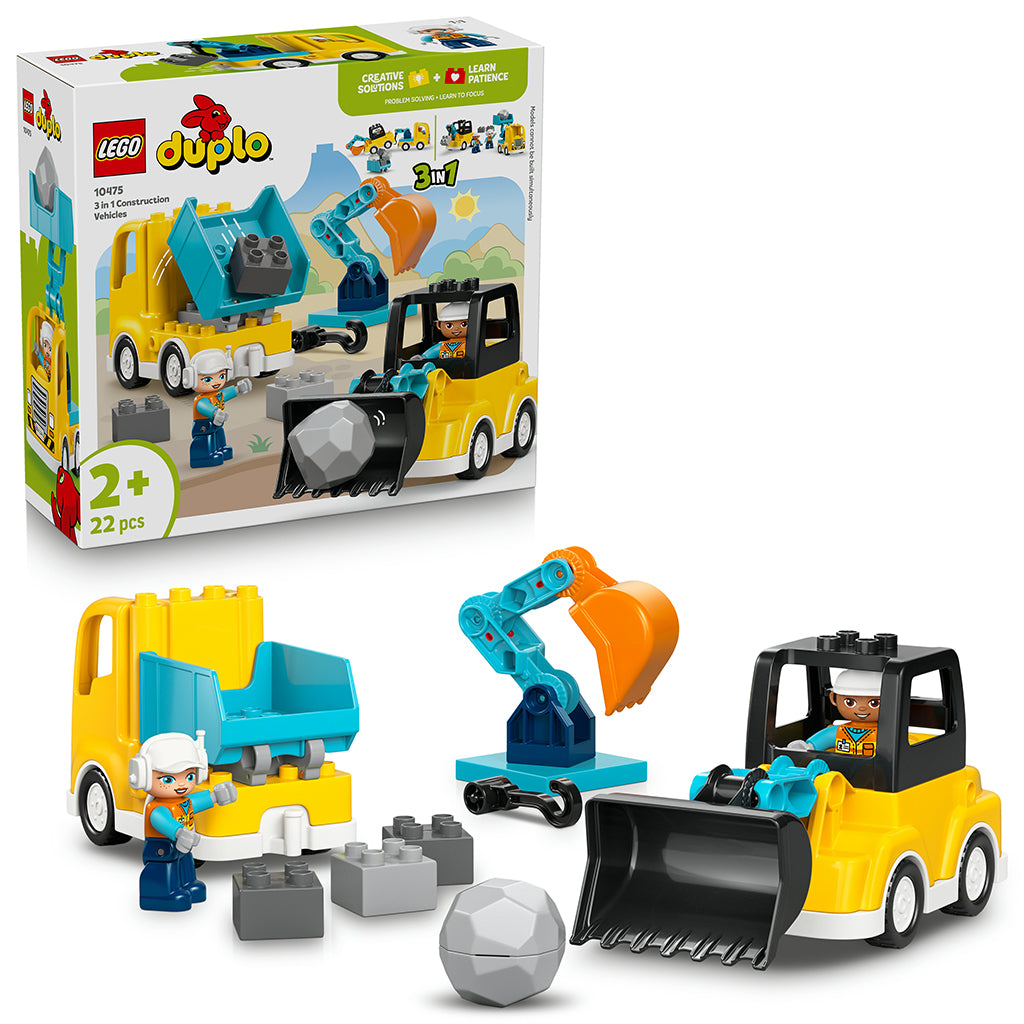 LEGO® DUPLO®, 3-i-1 Entreprenørmaskiner