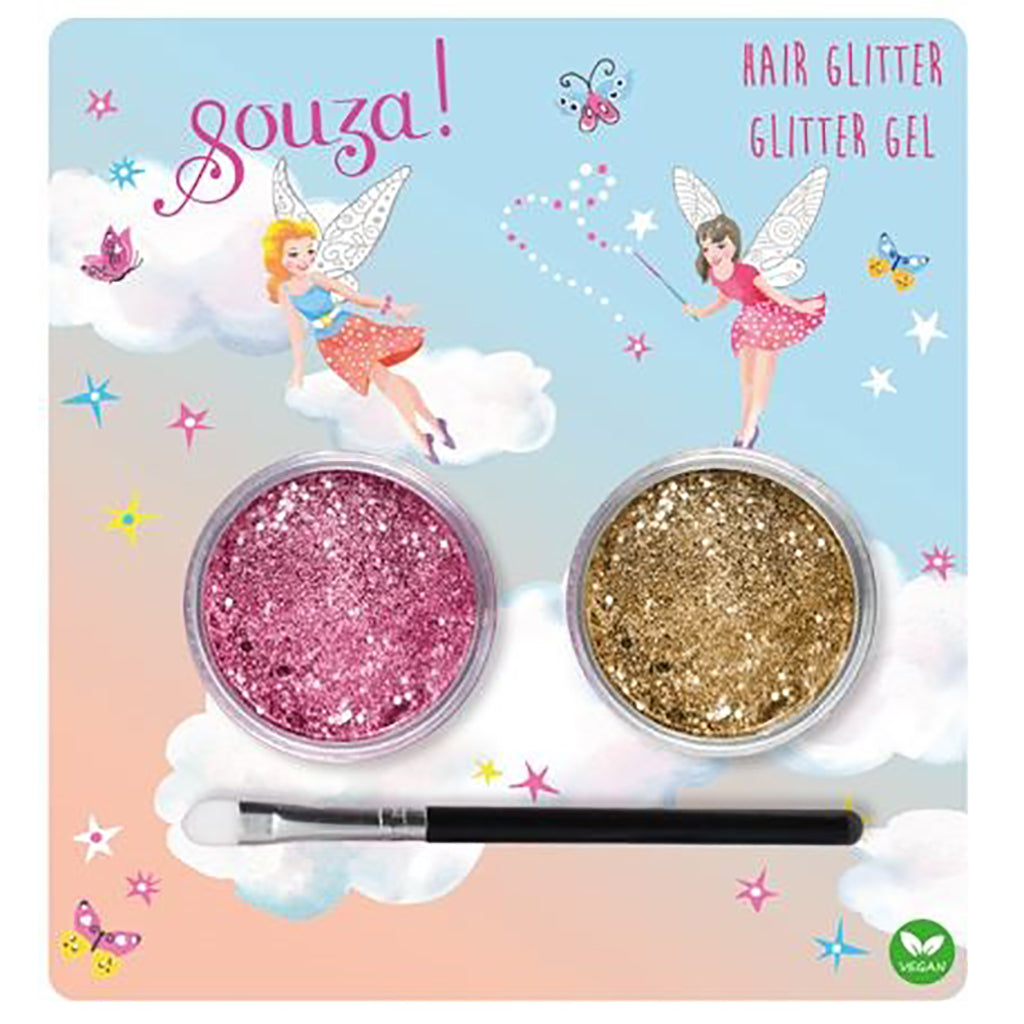 Souza hårglitter til børn, Pink og guld