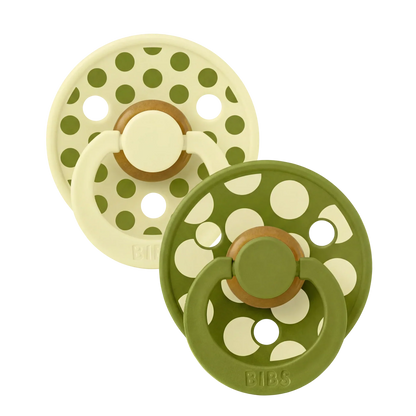 Bibs sutter i naturgummi, str. 2 - Polka Luna/Wasabi