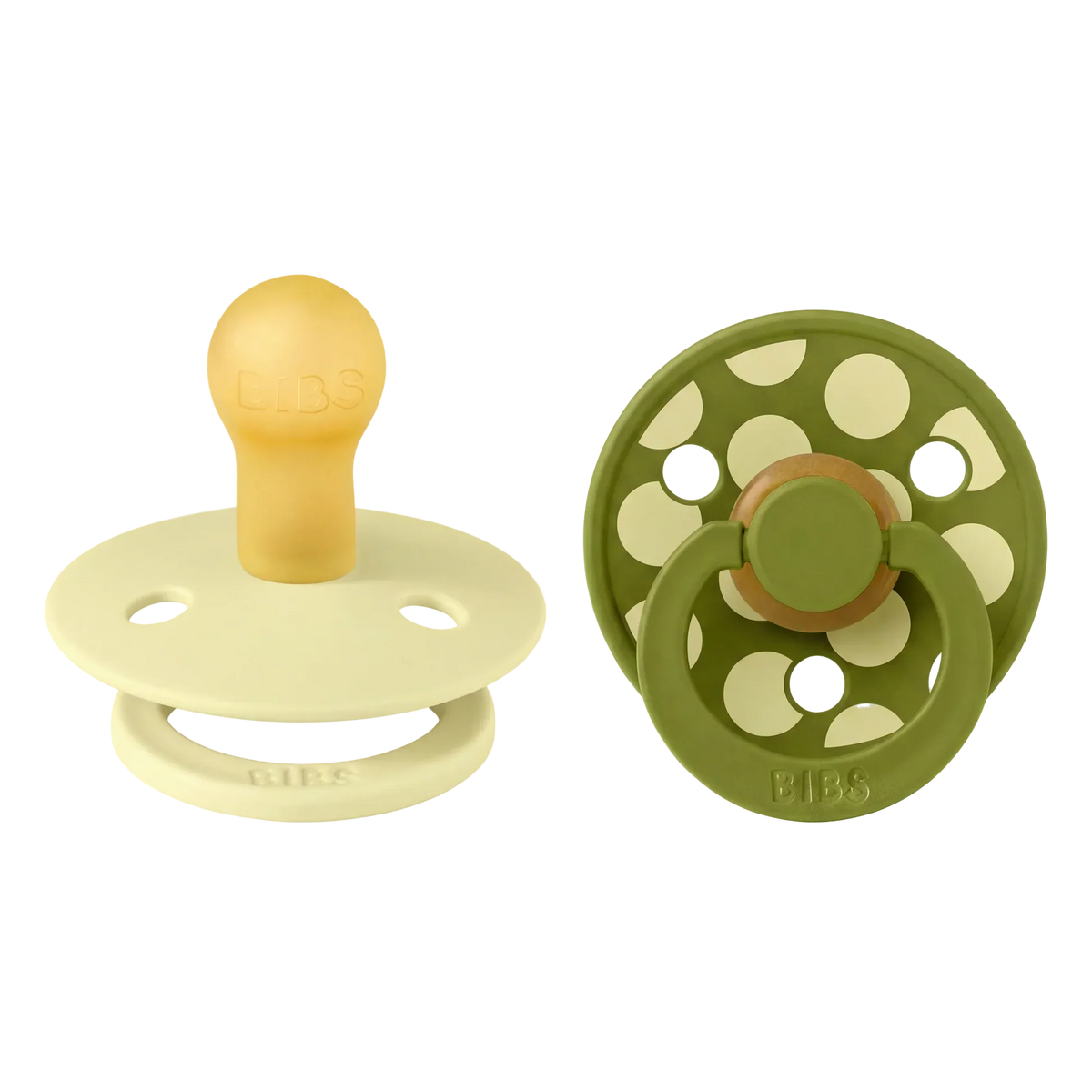 Bibs sutter i naturgummi, str. 2 - Polka Luna/Wasabi