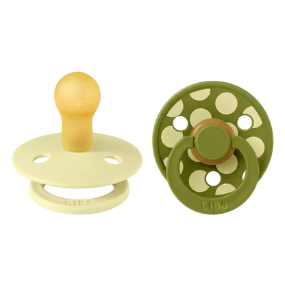 Bibs sutter i naturgummi, str. 2 - Polka Luna/Wasabi