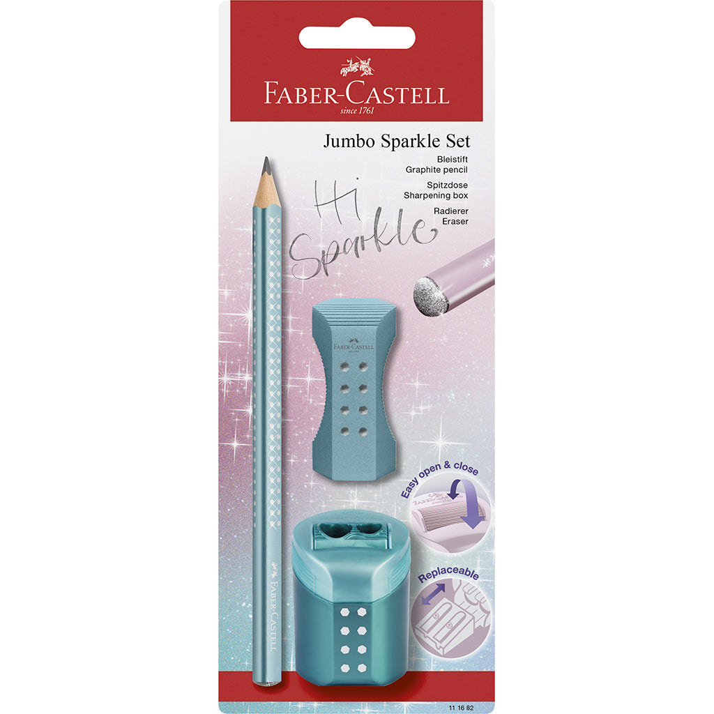 Faber-Castell 3-i-1 Jumbo Sparkle sæt, Ocean