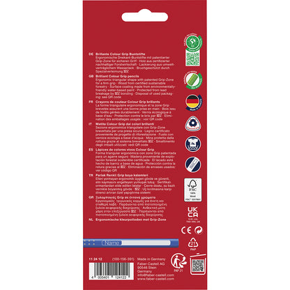 Faber-Castell, 12 stk Grip Akvarel farveblyanter