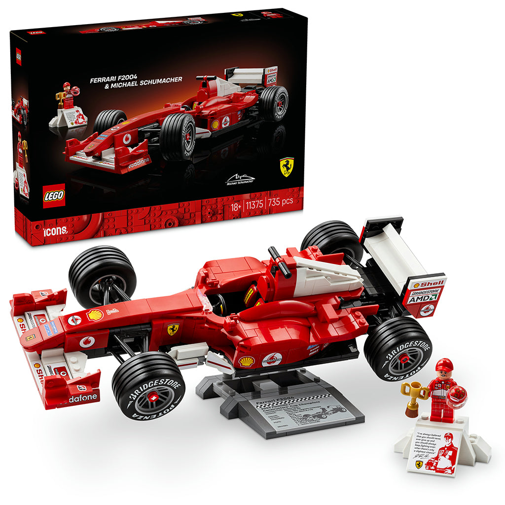 LEGO® Icons Ferrari F2004 og Michael Schumacher