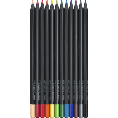 Faber-Castell, Black Edition, 12 stk farveblyanter - ass. farver