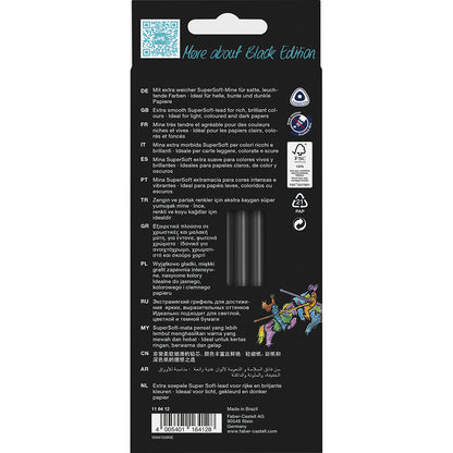 Faber-Castell, Black Edition, 12 stk farveblyanter - ass. farver