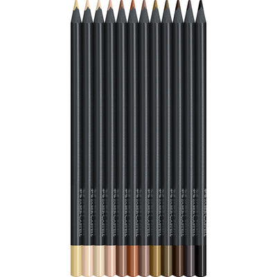 Faber-Castell, Black Edition, 12 stk farveblyanter - Skintones