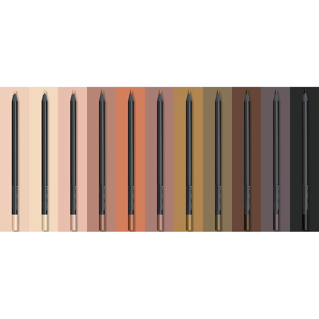 Faber-Castell, Black Edition, 12 stk farveblyanter - Skintones