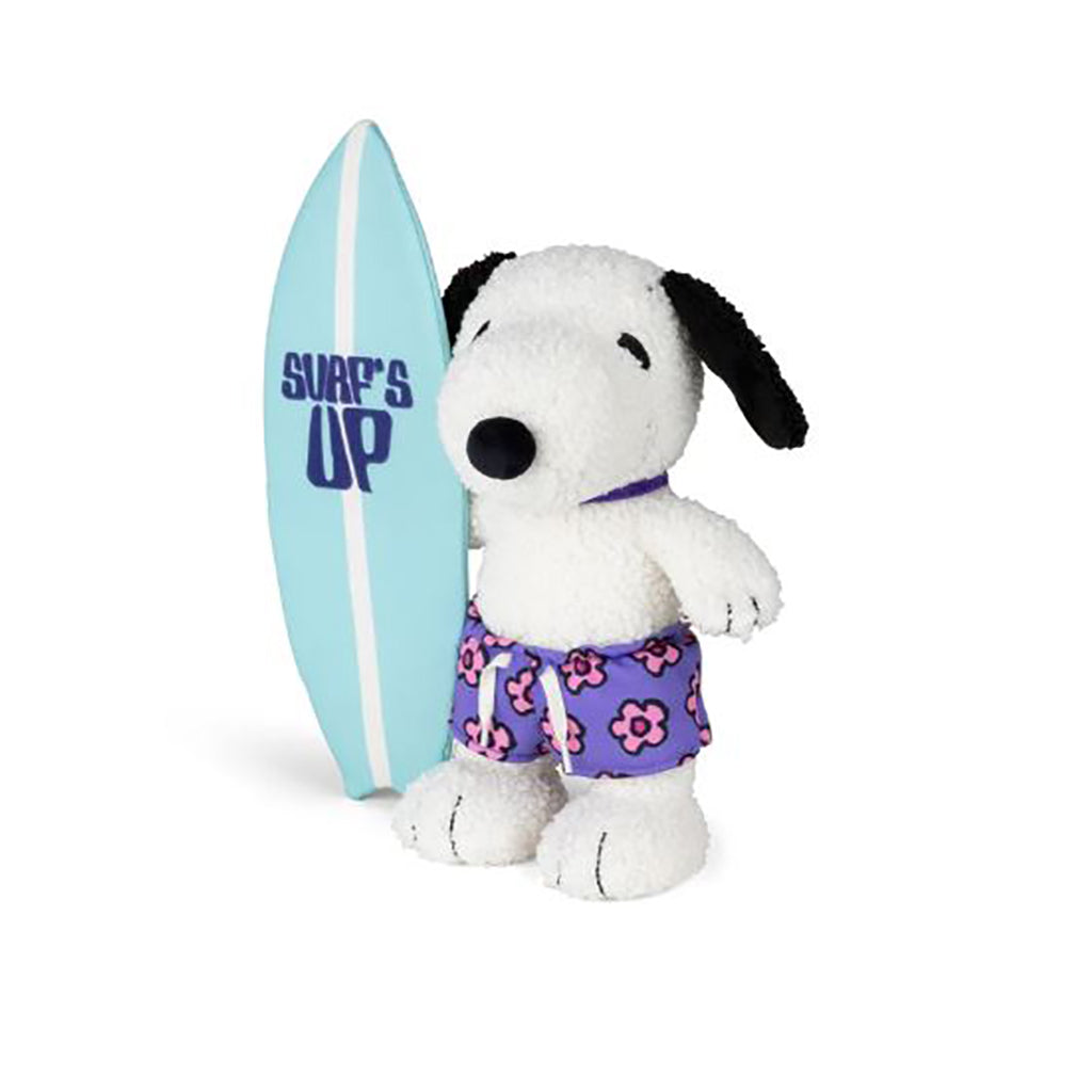 Snoopy Bamse med surfbræt, 22 cm