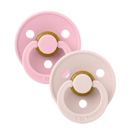Bibs sutter i naturgummi, str. 1, 2-pak - Petal/Baby pink