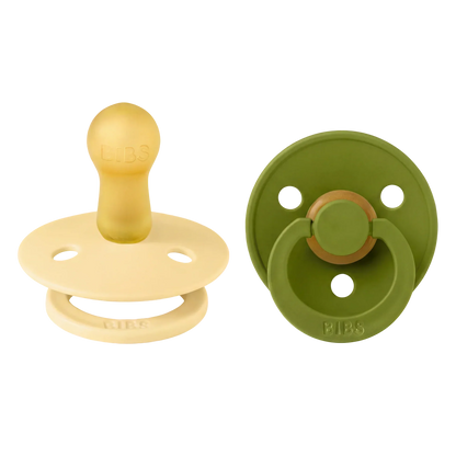Bibs sutter i naturgummi, str. 2, 2-pak - Pale butter/Wasabi