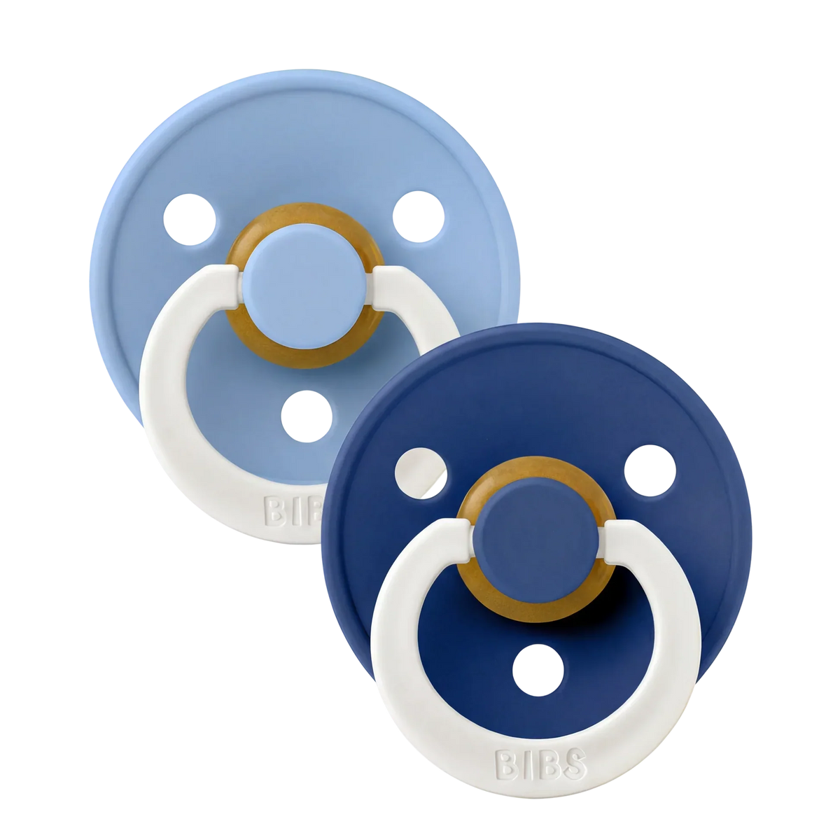 Bibs sutter i naturgummi, str. 2, 2-pak - GLOW Sky Blue/Cornflower
