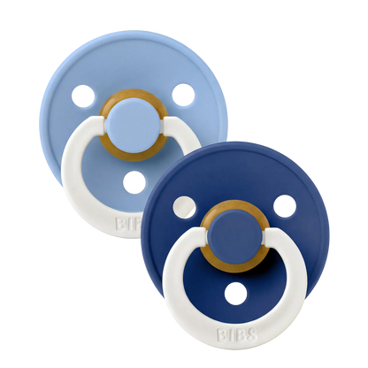 Bibs sutter i naturgummi, str. 2, 2-pak - GLOW Sky Blue/Cornflower